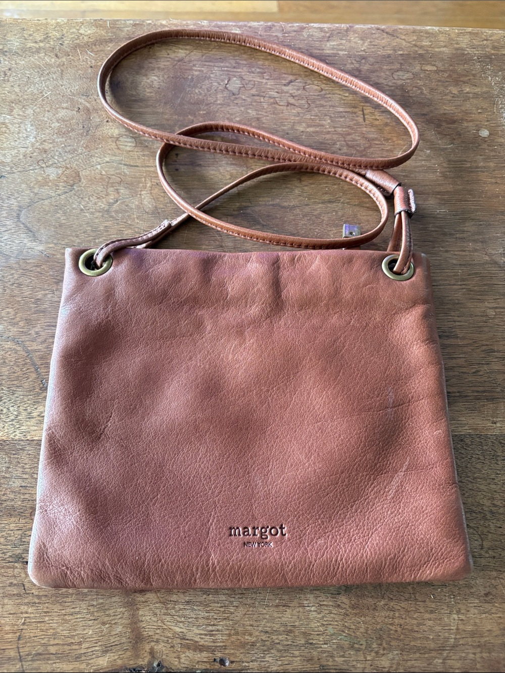 Margot Chestnut Leather Crossbody Bag